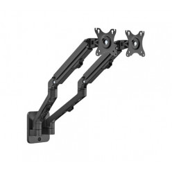 Monitor wall mount arm for 2 monitors up to 17-27-  Gembird MA-WA2-01, Adjustable wall 2 display mounting arm (rotate, tilt, swivel),  VESA 75/100, up to 7 kg, black